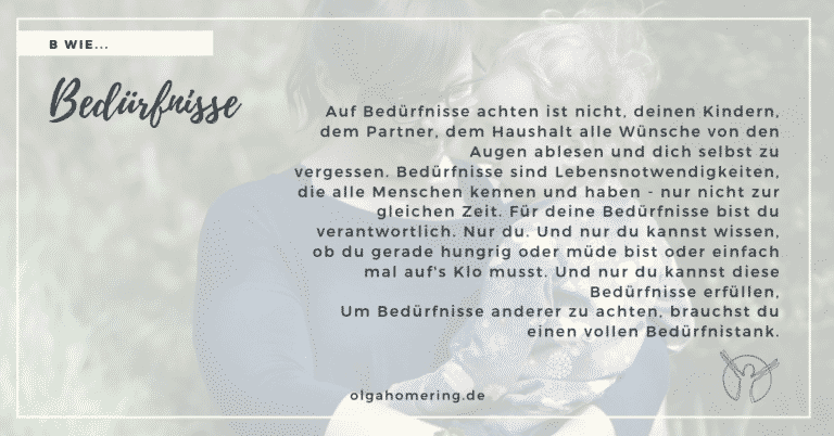 B wie - Bedürfnisse